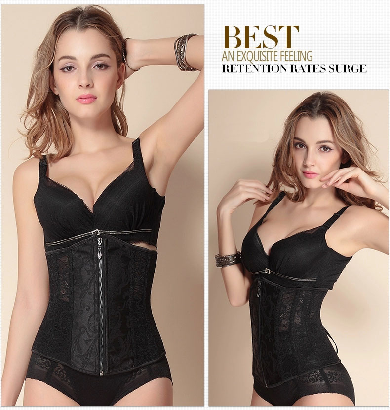 F3205-2Lace Bustier Slim Waist Trainer Cincher Underbust Corset Body Shaper